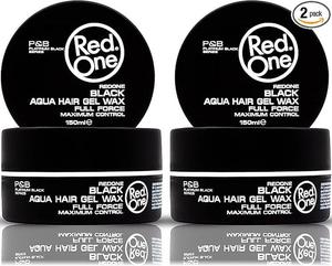 RedOne Hair Styling Aqua Wax Black 2x 150 ml | Gel Wax | Lime Scent | Extra Hold | Men & Women Hair Wax | Long Lasting | Shiny Look | Maximum Control