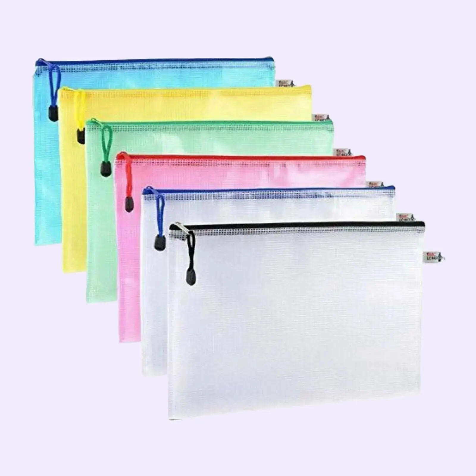 A4/ A5/A6 Reinforced Zippa Zip Tuff Storage Folders Bags Wallet Case Pack of  6 Bags