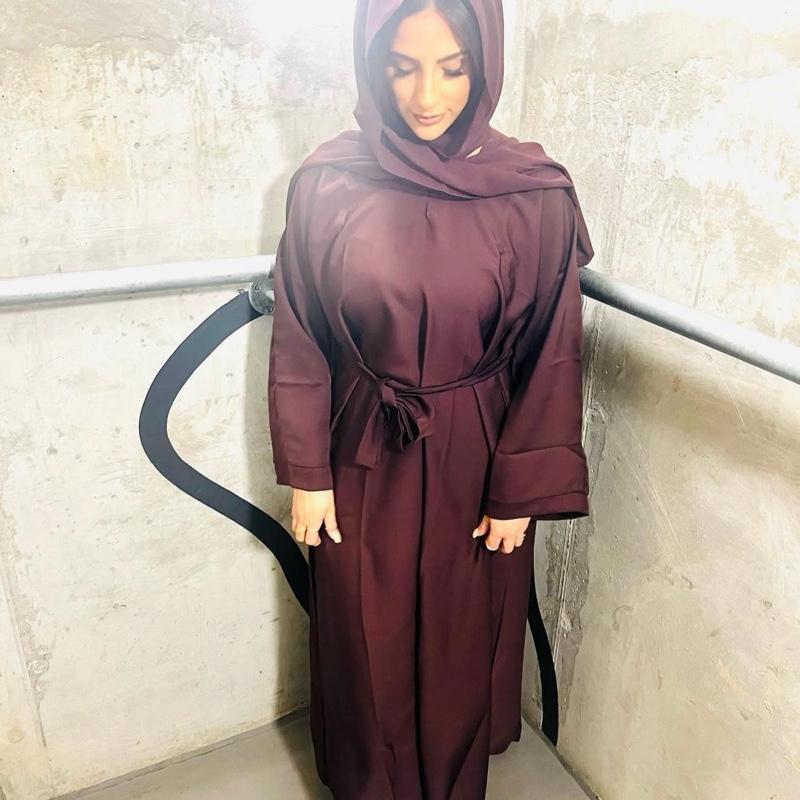 Nida Abaya Plum 3 Piece - Muslim Women Clothing 0