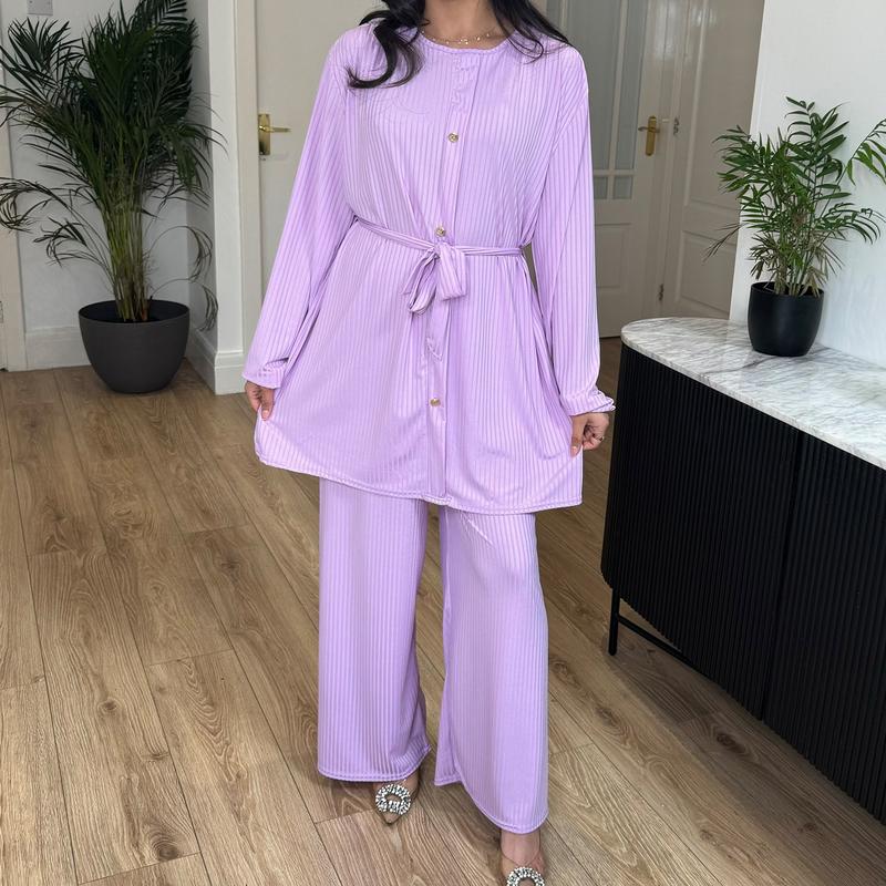 STYLEME LADIES 4 BUTTON RIBBED CO ORD SET MODEST WEAR 2