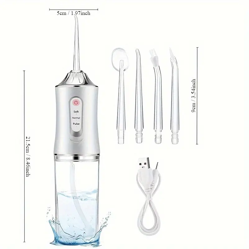 Electric Water Flosser, Intelligent Chip For Precise Pressure Control, 360 Degree Rotatable Nozzle, Oral Irrigator For Deep Teeth And Gum Cleaning, Available In Coral Powder & Mint Green Christmas Gift 3
