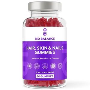 Bio Balance Hair, Skin and Nails Gummies. Vegan Beauty Gummies with Biotin & Zinc
