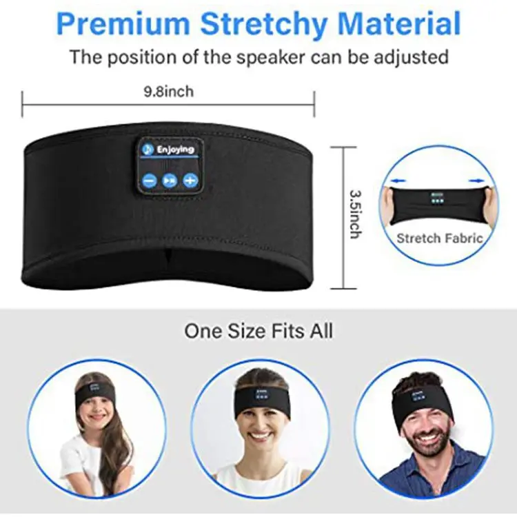 UK Wireless Bluetooth Headband Sleeping Eye Mask Headphones Headset Music Sports 5