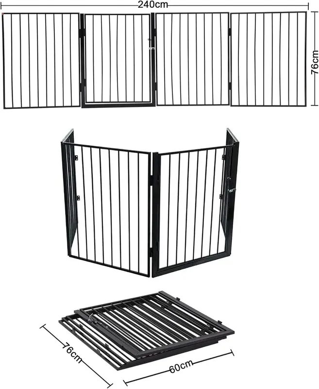 Freestanding/Wall Mountable Panel Safety Gate Nursery Guard Fire Guard Fire Place Screen 2