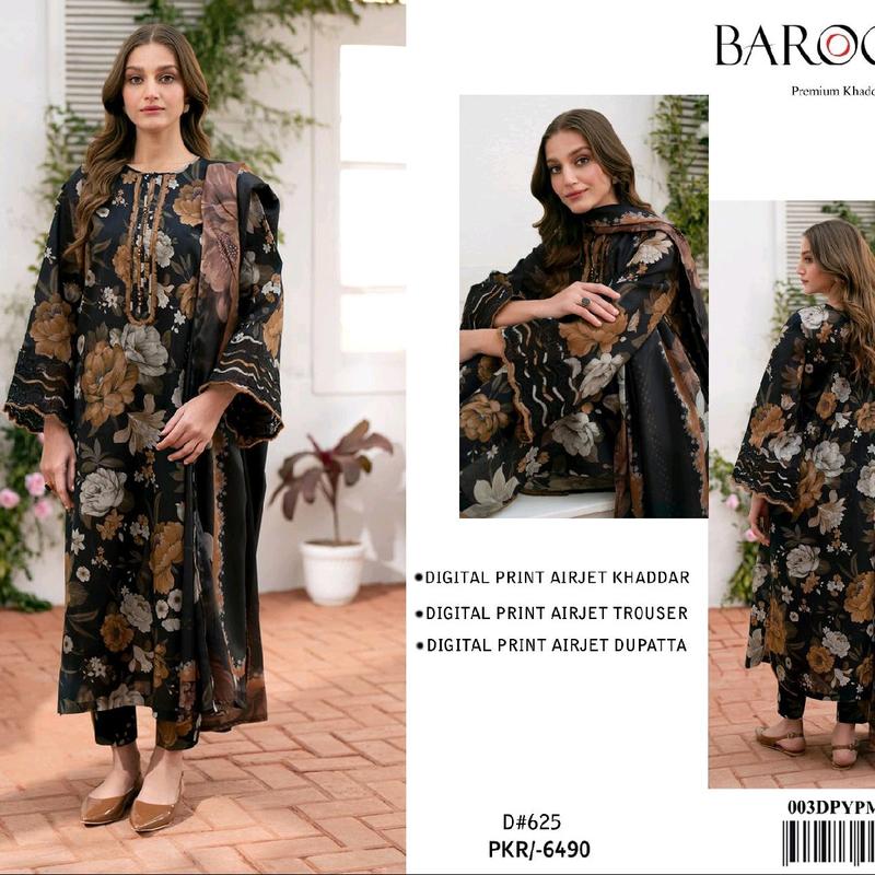 Casual Printed Khaddar Unstitched Suits for Women - Womenswear 9