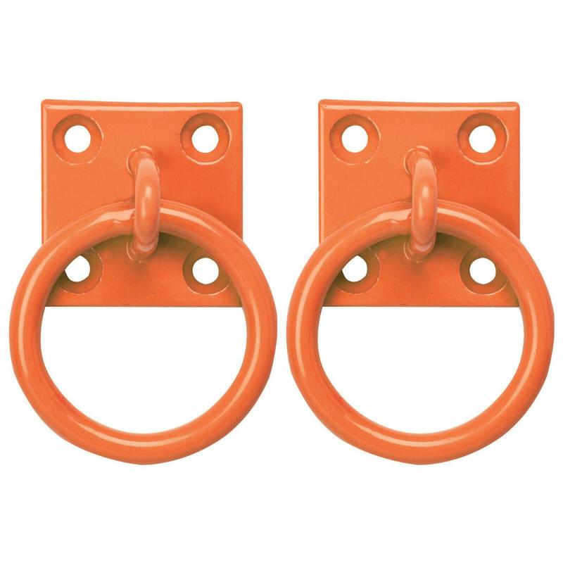 Perry Equestrian 2 Pack Tie Ring on 50mm Plate Stable Tie Up Ring Horse Pony 3