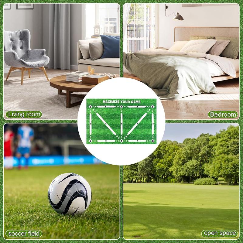 2 PCS Football Training Mat, 40 x 60cm Soccer Training Mat, Non Slip Soccer Skills Training Mat, Non-Slip Shock Dribble Silent Soccer Sports Mat, Football Training Mat for Indoor Football Training 6