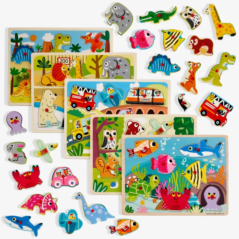 Wooden Jigsaw Peg Puzzles 0