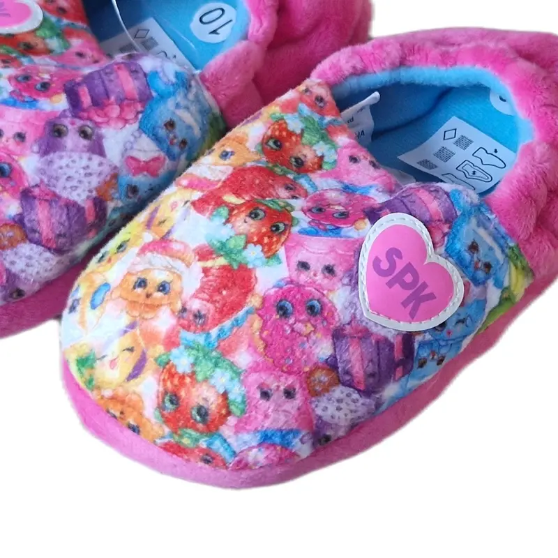 Girls Shopkins Pink Slippers - Warm and Cozy Indoor Footwear for Kids 4