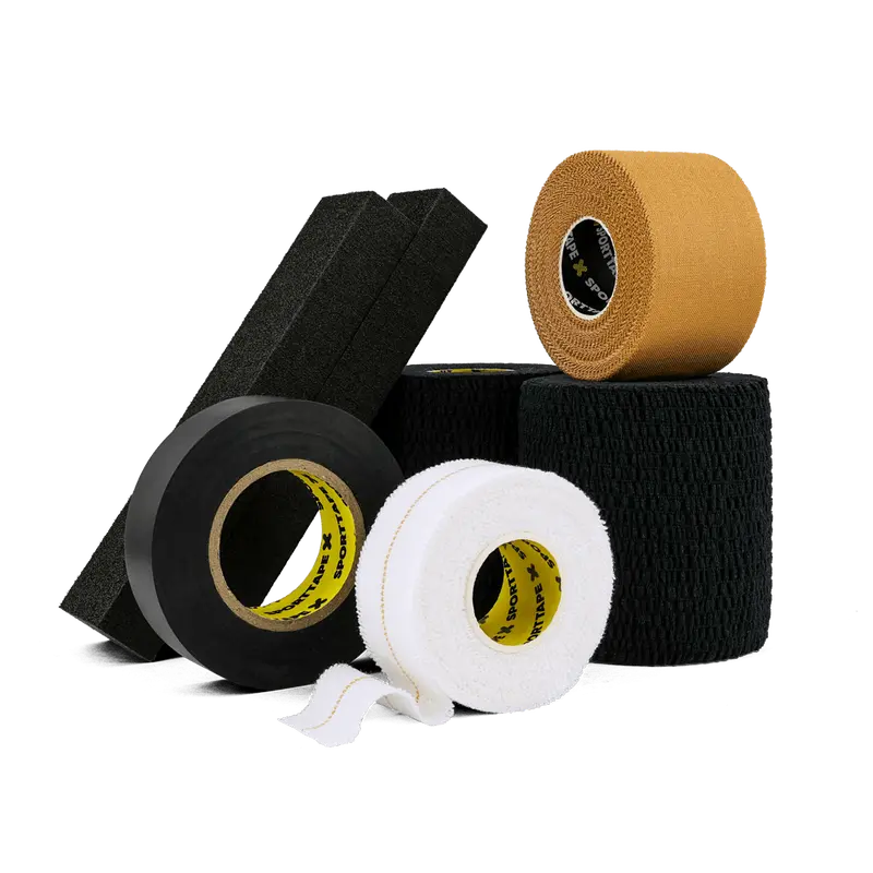 SPORTTAPE Rugby Tape Bundle | Rugby Tape Bundle with Lifting Blocks, Tear EAB Tape, Zinc Oxide and Sock Tape 1