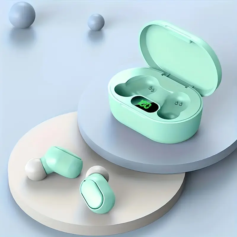Sleek Black Wireless Earbuds with LED Display - Touch Control In-Ear TWS Headphones, USB-C Charging Case, Ideal for Gaming & Music, Compatible with iOS/Android, Earbuds Wireless 7