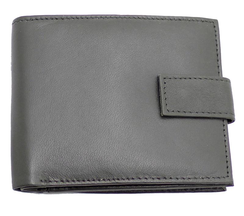 Mens Soft Real Leather Money Wallet RFID Protected Credit Card Holder, ID Window & Side Secured Zipped Coin Pocket 44 6