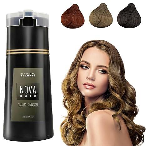 Nova Hair Dye Shampoo,Nova Hair Instant Dye Shampoo,Nova Hair Dye Shampoo 3 in 1, for Men & Women 5