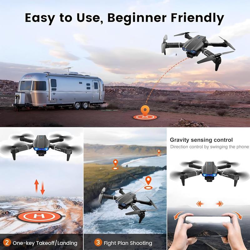 SkyVision Foldable Drone with HD Camera, 360° Stunts, rechargeable Battery & Case - Beginner-Friendly for Aerial Photography & Travel - Charging, Portable 2