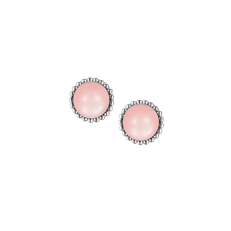 PINK MOTHER OF PEARL SILVER EARRINGS