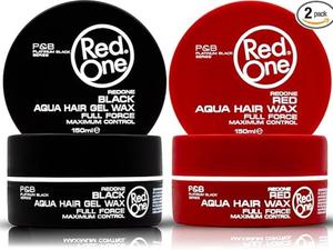 Redone Hair Styling Aqua Wax Red & Black 150ml | Strawberry & Lime Scent | Strong Hold | Maximum Control | Ultra Hold | Women & Men Hair Wax 2 PCS