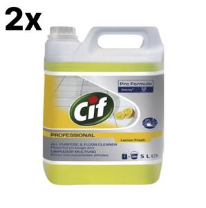 2 x 5L CIF Professional Lemon All-Purpose Cleaner - Floor & Hard Surface Cleaner Household Bottles Cleaning Fragrance