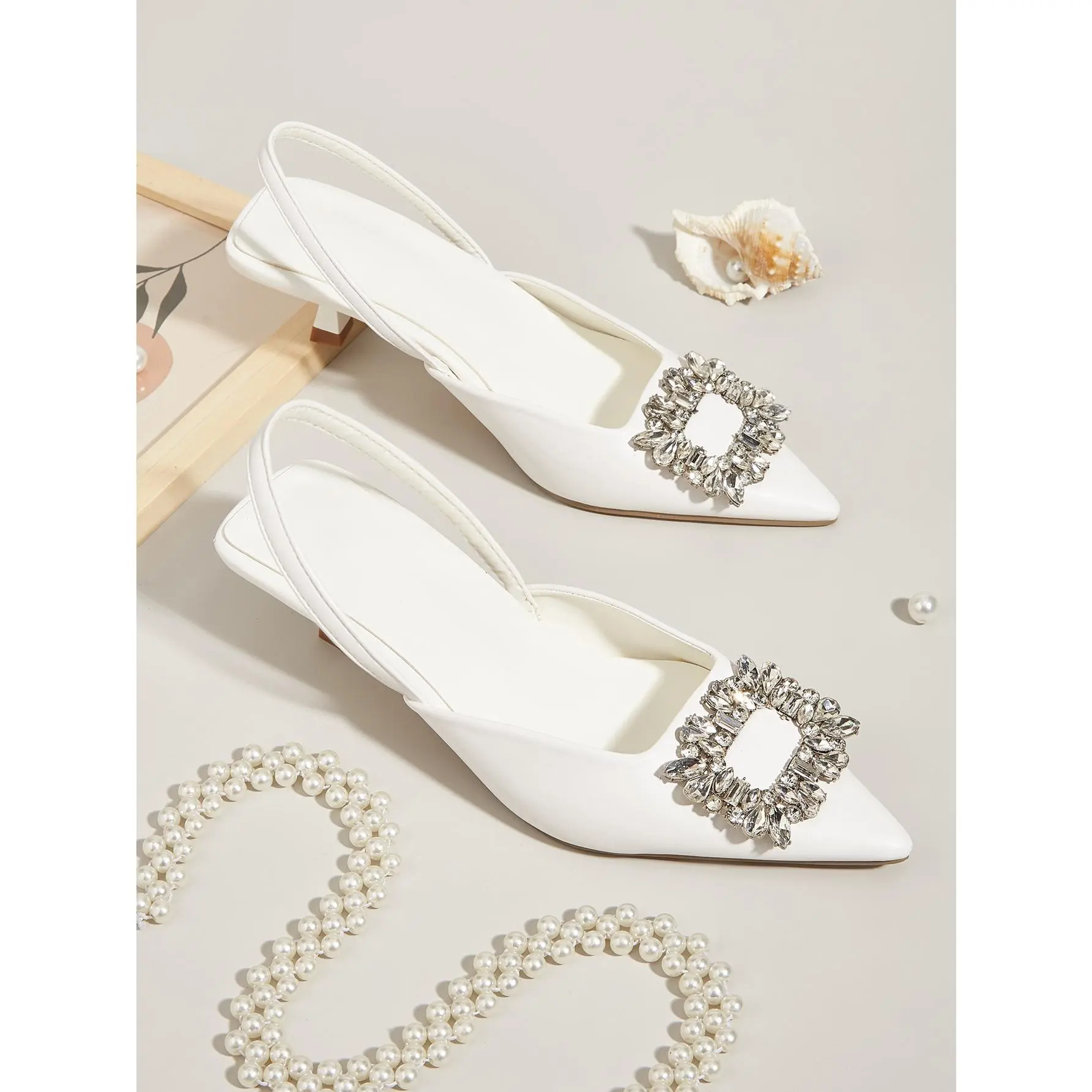 Women's 2024 Rhinestone Pointed Toe High Heel Pumps (Upper Material Randomly Cut) Valentines