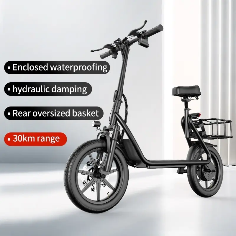 AOVOPRO ESBSPRO 500W 14 inch Commuter Electric Scooter with Seat &Carry Basket for Adults e scooters electricscooter uk 0