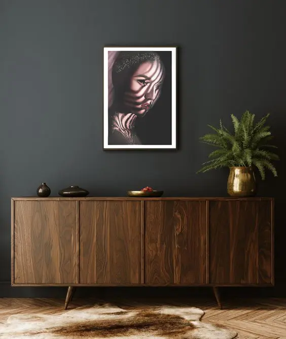 VANITY LIVING Set of 2 Surreal Portraiture Artworks, 60x80 cm, Abstract Glamour Wall Art with Jewel Embellishments, Modern High-Fashion Canvas Prints, Living Room, Bedroom, Office Decor Poster Artistic Ornaments Decoration 4