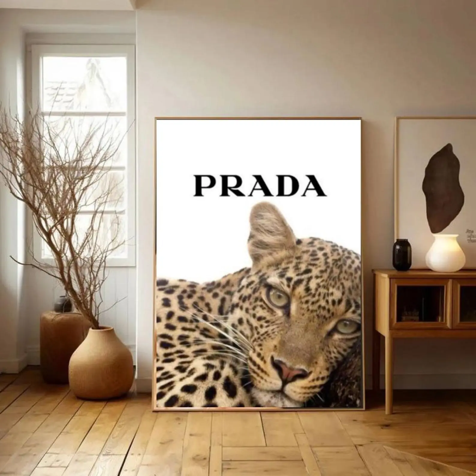 Luxury Designer Wall Unframed Poster Leopard Designer Fashion Poster Glam Wall Art Unframed Posterable Wall Decor Neutral Wall Art House Decor Cheetah Unframed Poster