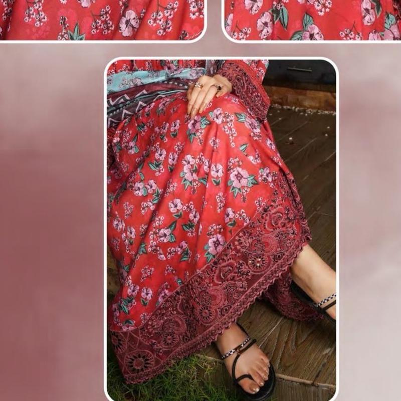 MLinen Frock Collection D7 031 Ladies Pakistani Readymade Frock Suit with Dupatta - Casual Womenswear Elegant Dress Embroidered 5