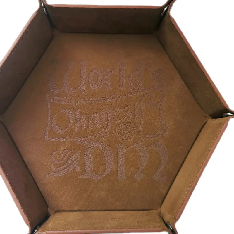 dungeons and dragons world's okayest dm dice tray laser engraved personalised tablettop game accessory rpg 3