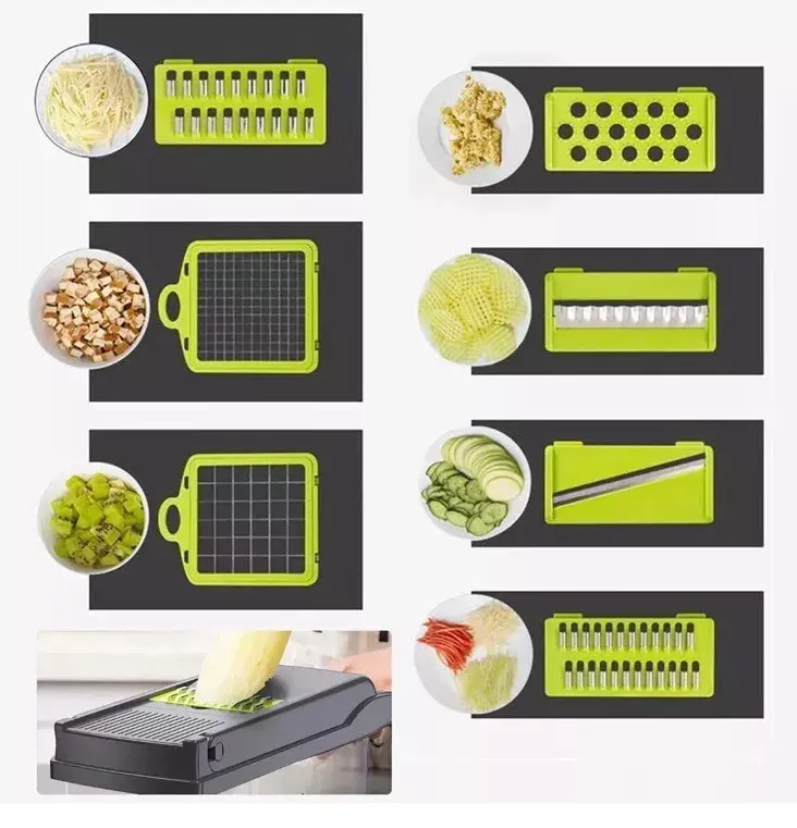 16 in 1 Vegetable Chopper Salad Fruit Mandolin Slicer Food Dicer Cutter Peeler. 4