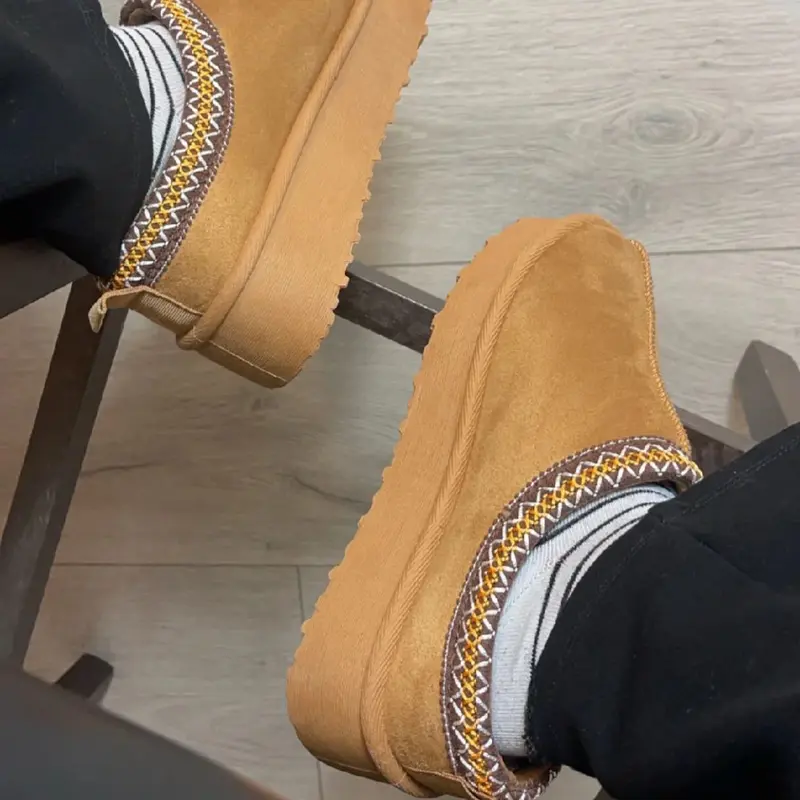 Women Flat Round Toe Faux Sued And Fur Line Mule Slippers Winter Footwear Size UK 3-8 Comfort Walking Shoes Girl Shoe Nail Active Valentine Gift For Her Valentine Gift Valentine Sale Valentine Day Shoes Suede Slide outdoor slippers 4
