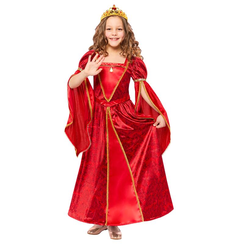 Children's Tudor Queen Red Deluxe Costume Sizes 4-12 2