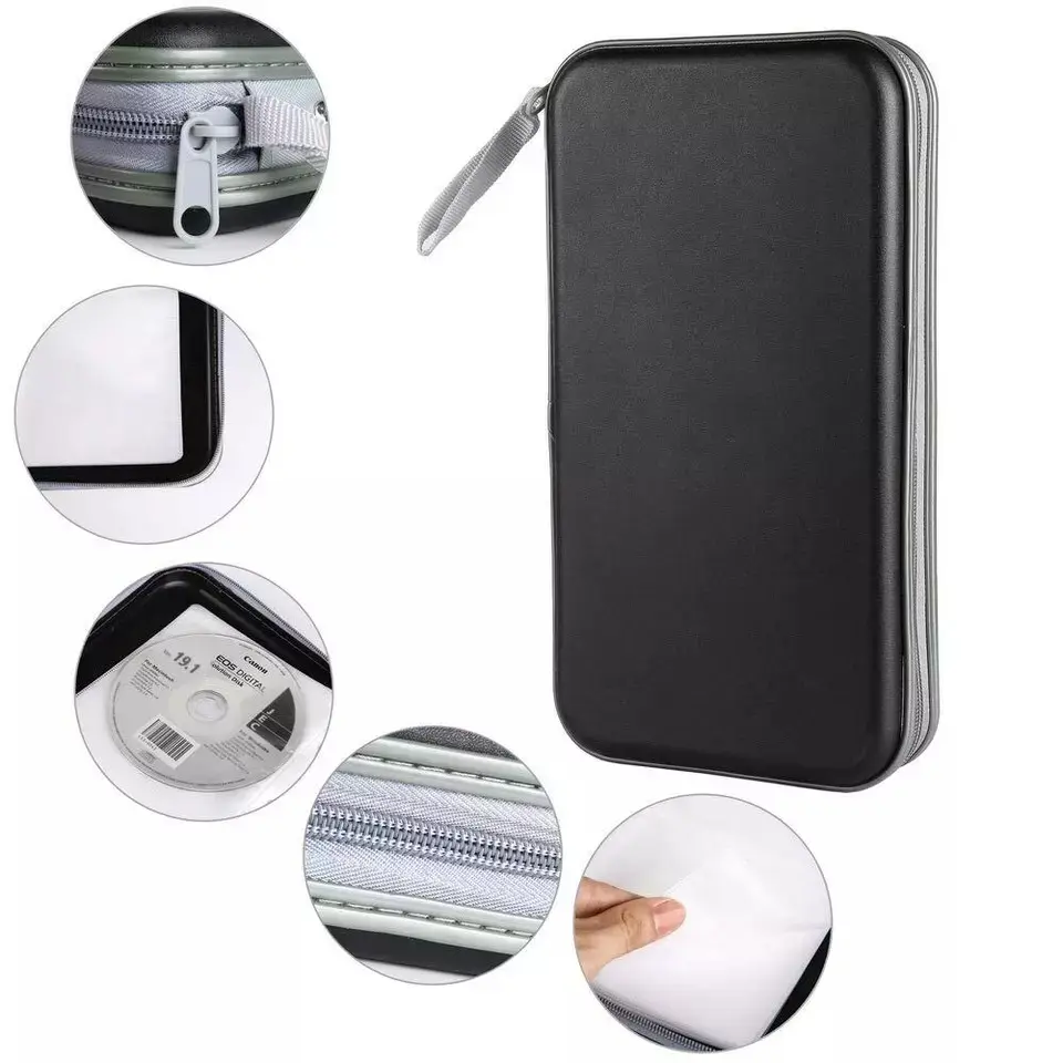 CD DVD Carry Case Disc Storage Holder CD Sleeve Wallet Ideal for In Car BLACK