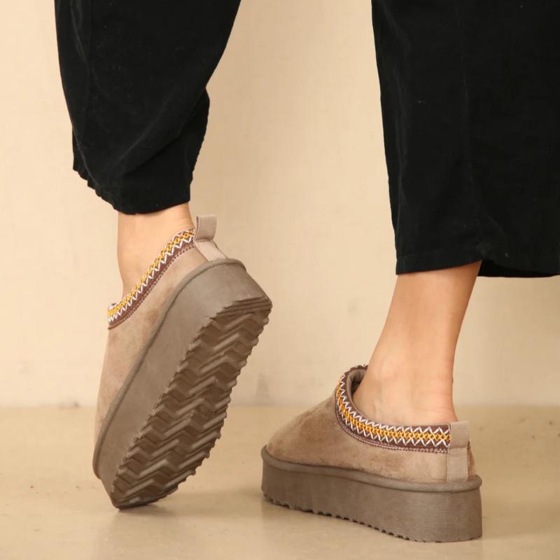 Women Flat Round Toe Faux Sued And Fur Line Mule Slippers Winter Footwear Size UK 3-8 Comfort Walking Shoes Girl Shoe Nail Active Valentine Gift For Her Valentine Gift Valentine Sale Valentine Day Shoes Suede Slide outdoor slippers 2