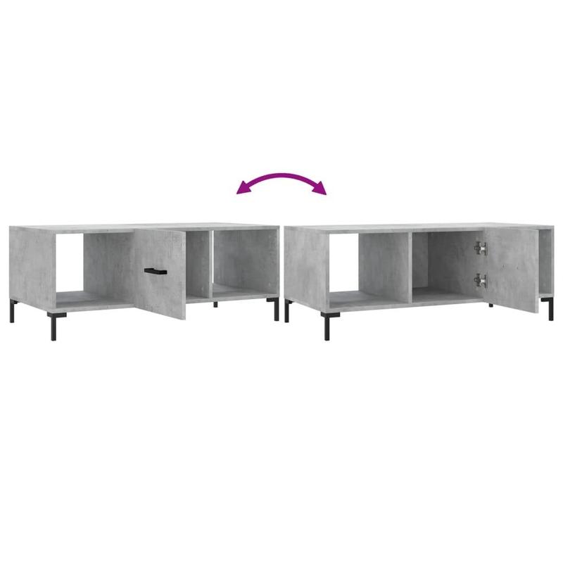 Coffee Table Concrete Grey 102x50x40 cm Engineered Wood 8