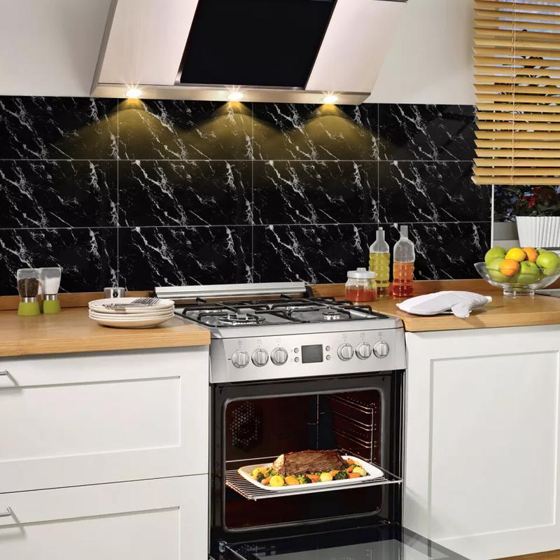 10 Sheets Peel & Stick 3D Tile Stickers Kitchen Bathroom Wall Stickers 60*30CM Decor Decorative Vinyl Decoration 1