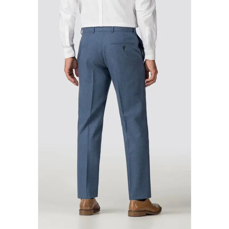 New Mens Formal Trousers Business Office Work Smart Dress Pants Straight Leg Flat Front Regular Fit Everpress Casual Home Pants (as8, waist_inseam, numeric_42, numeric_27, Air Force Blue) Menswear Pocket Big Underwear 2