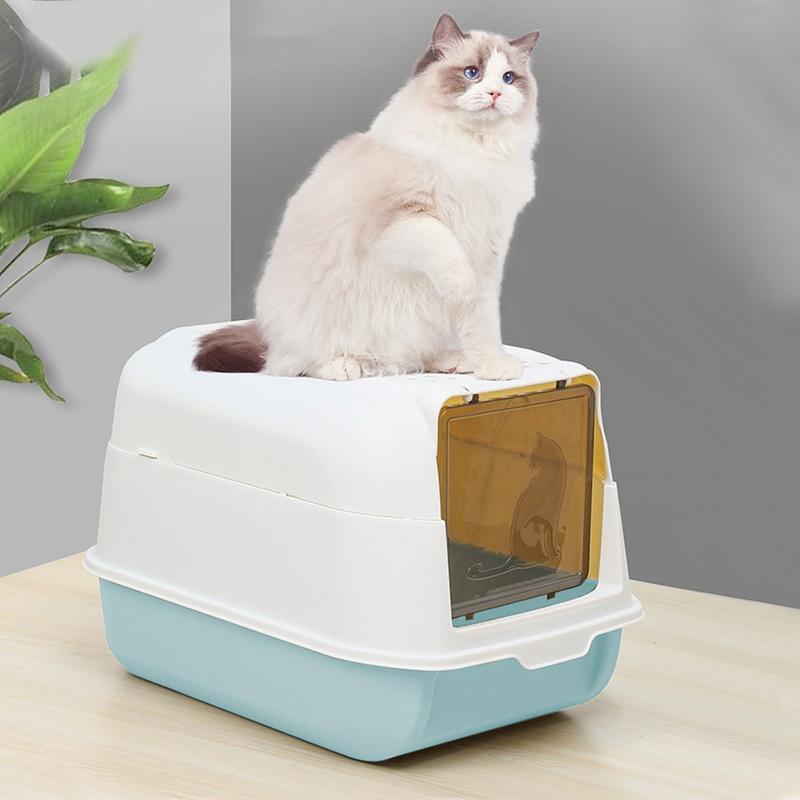 Lifeideas Large Fully Enclosed Hooded Top Entry Cat Litter Box With Scoop,Anti-Splash Kitten Litter Tray,Cat Toilet Cat Pan For Indoor Oudoor,Pet Supplies 1