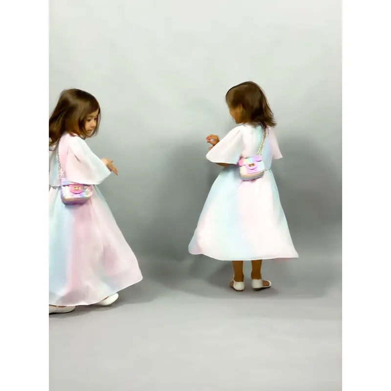 Girls Quarter Sleeve Dress | Pastel Colours 3