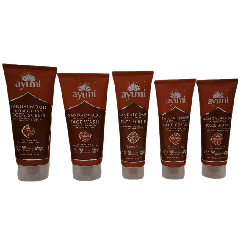 Ayumi sandalwood & ylang ylang 150ml - BODY Scrub 200 ml - Face scrub 125ml - Face  Mask 100ml - Face Cream 100ml   boday care Cleansing 0