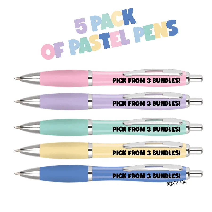 Pastel Pens - Funny Pens - Banter Cards Pens