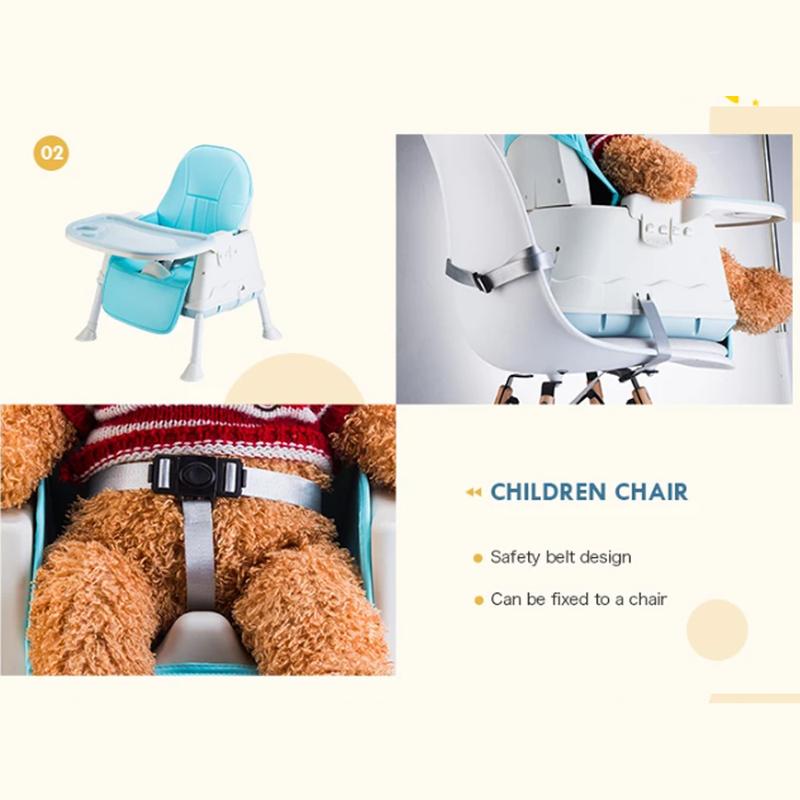 3-in-1 Baby High Chair – Portable, Adjustable, and Comfortable Dining Chair with 3-Point Safety Belt, Foldable Backrest, and Detachable Tray 3