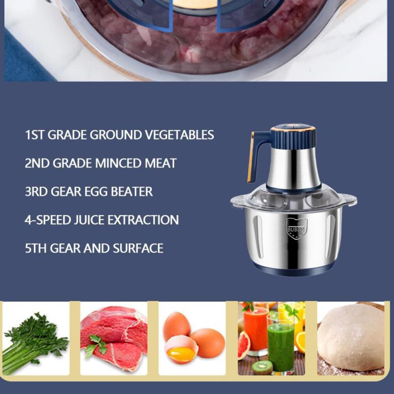 (2-3 days Arriverd)5L Electric Meat Grinder Mincer Mixer Home Blender Mini Food Chopper Processor 3
