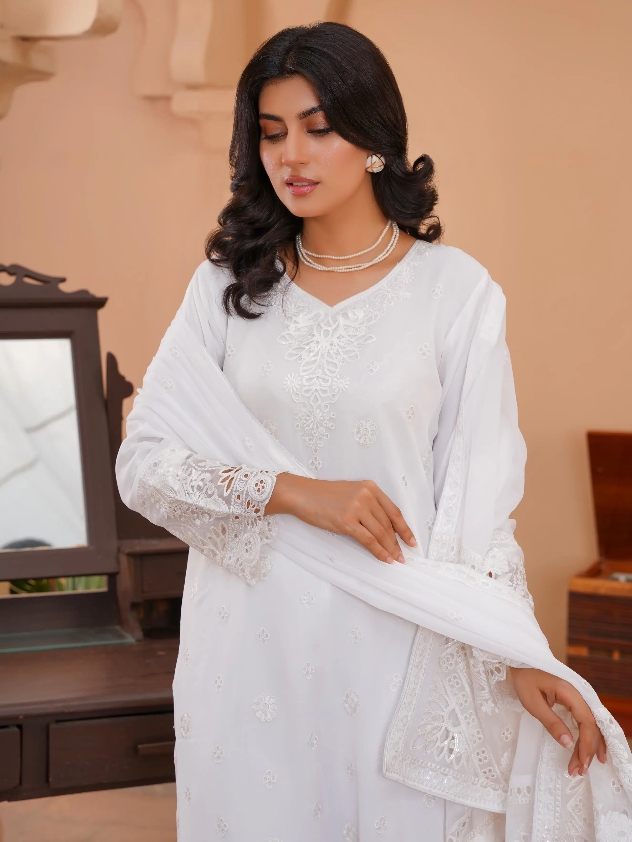 New Chiffon Dress White