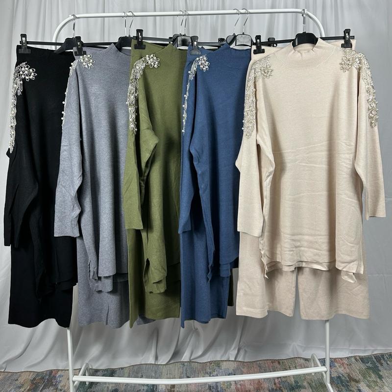 Women's Casual Embellished Shoulder Co-ord Set - Womenswear 1