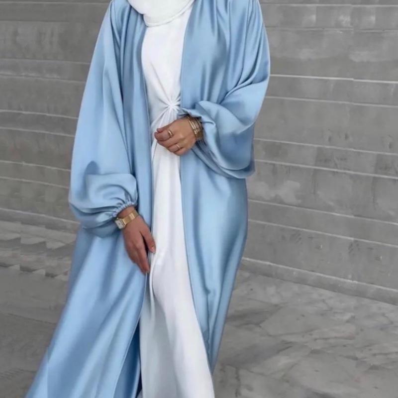WAFA Collection Satin Open Abaya - Elegant and Silky Soft - Belt, Womenswear, Casual, Loose, Dress 8