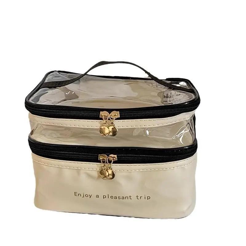 Travel Make up and Toiletry 2 in 1 bag, 1 Piece Beauty Make Up Organizer with Handle, Travel Cosmetic Storage Bag, Water resistant and Dust proof Multifunctional Toiletry Bag, Suitable for Home and Holiday, Easy to Carry, Summer Gift, Mother's Day Gift