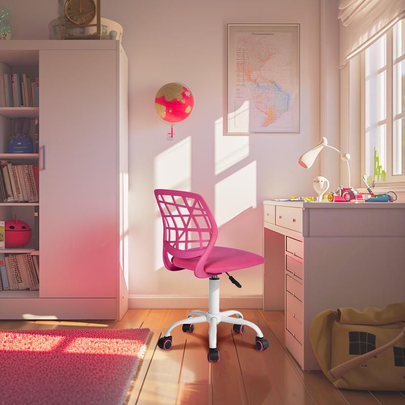 FurnitureR Colorful Desk Chair Fabric Seat Ergonomic Swivel Office Chair without Armrest Adjustable Height Task Chair Home Office for Kids Teens ergonomic chair new  chair ergonomic  chair 8