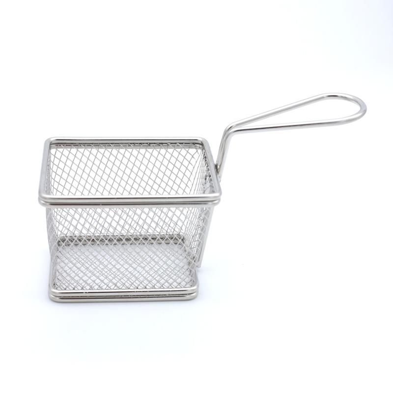 Buckingham Mini Serving Basket Rectangular for Fries Nuts Tenders Appetiser Stainless Steel Kitchen Organiser for Snacks, Sides, and Table Presentation 2