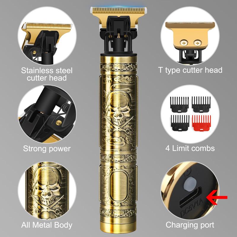 Hair Clippers Men, Beard Trimmer for Men, Rechargeable Hair Trimmer with 4 Limit Combs, Beard Grooming Kit for Barbers Haircut, USB Type-C Charging, Professional Hair Trimmer Gifts for Men 1