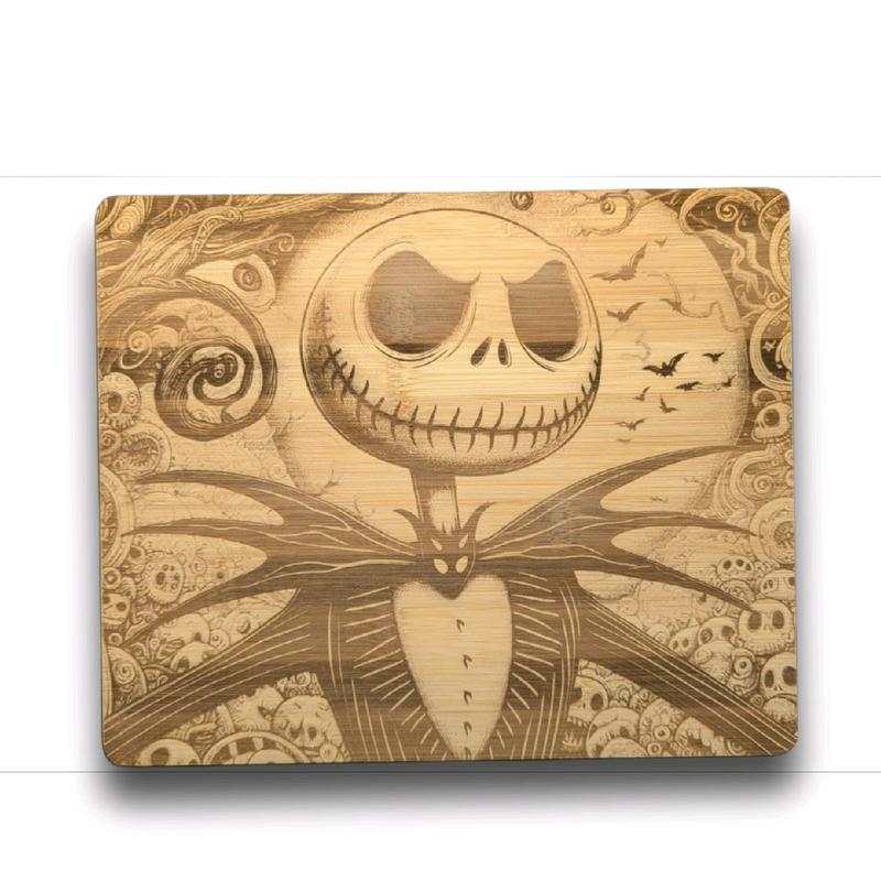 jack skellington inspired laser engraved Bamboo chopping cutting . kitchenware Knives worktop protection tableware home decor gift ideas choppingboards cuttingboard culinary tools houshold wooden and Lightweight tray board heat protector 3