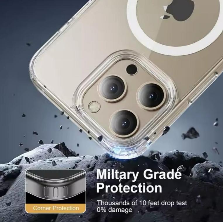 Transparent Case with MagSafe for iPhone 16 /16 pro, Max Shockproof Clear Cover Phonecase Protector Smartphone Accessories Handheld Protection 1